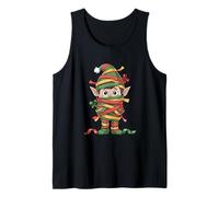 Elf Tangled in Ribbon Funny Christmas Wrapping Tank Top