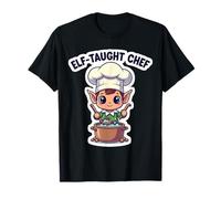 Elf Taught Chef Funny Christmas Cooking Cook Holiday Dinner T-Shirt