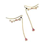 Elf Wing Stud Earrings Women Pavé Color Crystal Tassel Sweet Wedding Jewelry Girlfriend