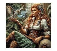 Elf Women Owl Puzzles for Adults 1000 Pieces Nature, Magic Forest Bird Tree Scenery Art Jigsaw Puzzles, Impossible Hard Difficult Challenging Aesthetic Garden Puzzle