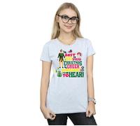 Elf Women's Christmas Cheer Cotton T-Shirt in Grey | Size: Large Elf Grey L