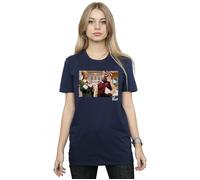 Elf Women's Christmas Store Cheer Cotton Boyfriend T-Shirt in Navy | Size: Small Elf Navy S