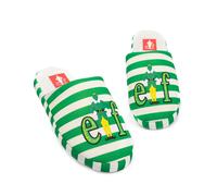 Elf Womens Green Striped With Logo Placement Print Mule Slippers - 5-6 UK