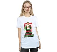 Elf Women's OMG Santa Cotton Boyfriend T-Shirt in White | Size: Medium Elf White M