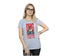 Elf Women's OMG Santa I Know Him Cotton T-Shirt in Grey | Size: XL Elf Grey XL