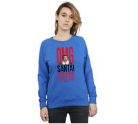 Elf Women's OMG Santa I Know Him Sweatshirt in Blue | Size: Large Elf Blue L