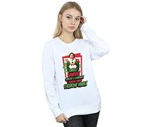 Elf Women's OMG Santa Sweatshirt Large White
