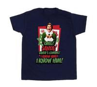 Elf Women's Santa Is Coming Boyfriend T-Shirt in Navy | Size: 2XL Elf Navy 2XL