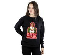 Elf Women's Santa Is Coming Sweatshirt in Black | Size: 2XL Elf Black 2XL
