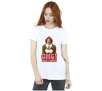 Elf Women's Santa´s Coming Cotton Boyfriend T-Shirt in White | Size: 2XL Elf White 2XL