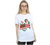 Elf Women's Son Of A Nutcracker Cotton Boyfriend T-Shirt in White | Size: 3XL Elf White 3XL