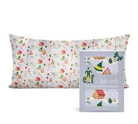 Elf x Kitsch Satin Pillowcase - Softer Than Silk Pillowcase for Hair & Skin | Cooling Satin Pillowcases with Zipper | Satin Pillow Case Cover | Pillow Cases King Size (Periwinkle Christmas)