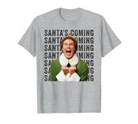 Elf Xmas Movie Will Ferrell Buddy Santa Holiday Classic Fun T-Shirt, Men, Heather Grey, 3X-Large