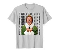 Elf Xmas Movie Will Ferrell Buddy Santa Holiday Classic Fun T-Shirt, Men, Silver Grey, 3X-Large