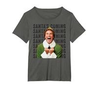 Elf Xmas Movie Will Ferrell Buddy Santa Holiday Fun Classic T-Shirt, Women's Plus, Asphalt Grey, 3X