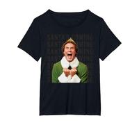 Elf Xmas Movie Will Ferrell Buddy Santa Holiday Fun Classic T-Shirt, Women's Plus, Black, 2X