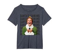 Elf Xmas Movie Will Ferrell Buddy Santa Holiday Fun Classic T-Shirt, Women's Plus, Heather Blue, 3X
