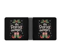 Elf Xmas Payroll Clerk Manager Men's Wallet Bifold Pocket Slim Purse Women
