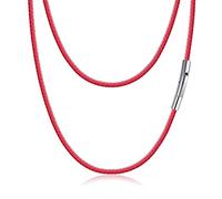 ELFASIO Braided Leather Cord Chain Necklace with Stainless Steel Clasp, Men Women DIY Woven Wax Rope Chain for Pendant, 2/3mm Width, 16" 18" 20" 22" 24" 26" 28" 30" Length, 28 inch(71cm), Leather, No