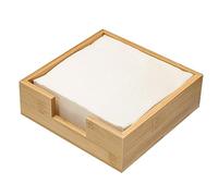 Elfbello Bamboo Napkin Holder for Table, Flat Napkin Holders for Paper Napkins Cocktail Napkin Guest Towel Hand Towel, 7" x 7" x 2.2" Square, Napkin Holder Caddy for Kitchen Countertop Bar Home