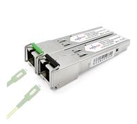 Elfcam - 1 Pair 10Gbps SFP+ BIDI Optical Fibre Transceiver Module, Support 10GbE/2.5GbE/1.25Gb, with Fibre Port SC Simplex Single Mode, Universial Compatible with Cisco and Open Switch, DDM 20km