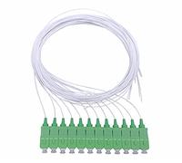 Elfcam® - 12 Fibre Optic Pigtail SCA Single Mode Simplex 9/125um OS2, 0.9 mm 1 Metre, White