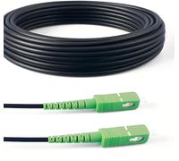 Elfcam® - 150m/492.13ft Armored Fiber Optic Cable for Outdoor and Indoor SC/APC to SC/APC Simplex Singlemode, Compatible with FTTH Cables, Black 150 Meters
