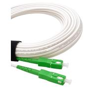 Elfcam® - 15m Fiber Optic Cable SC/APC to SC/APC Simplex Singlemode 9/125μm, Compatible with FTTH Cables, White (15M)