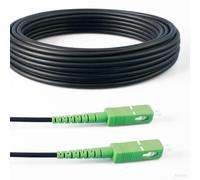 Elfcam® - 200m/656.17ft Armored Fiber Optic Cable for Outdoor and Indoor SC/APC to SC/APC Simplex Singlemode, Compatible with FTTH Cables, Black 200 Meters