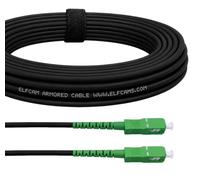 Elfcam® - 20m/65.6ft Armored Fiber Optic Cable for Outdoor and Indoor SCA to SCA Simplex Singlemode, Compatible with FTTH Cables, 20 Meters