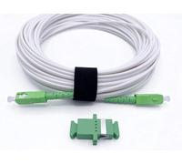 Elfcam® - 3m/9.84ft Fiber Optic Cable Singlemode SC/APC to SC/APC, Delivery with the Coupler for Extending Fiber Optic Cable, Compatible with FTTH Cable, White, 3 Meters