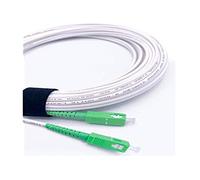 Elfcam® - 50m Fiber Optic Cable SC/APC to SC/APC Simplex Singlemode 9/125μm, Compatible with FTTH Cables, White (50M)