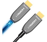 Elfcam -8K HDMI to Fiber Optic Cable - 48Gbps eARC VRR - Ultra High Definition for Cinema & Gaming - German Silan+Laser V26 Chip, Kink-resistant Fiber - Compatible with PS5, Xbox, PC & TV 8K (3M)