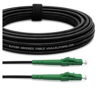Elfcam® - Armored Fiber Optic Cable LC/APC to LC/APC Simple Singlemode OS2 9/125μm LSZH, Black (25m)