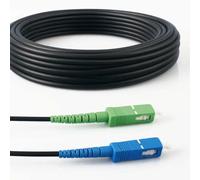 Elfcam® - Armoured Steel Fibre Optic Cable Compatible with Freebox, Suitable for Outdoor and Indoor Installations, SCA to SC/UPC Single Mode Black, 30M