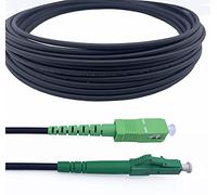 Elfcam® - Câble à Fibre Optique en Acier Blinde SC/APC à LC/APC OS2 Simplex Monomode LSZH, Noir (20M)