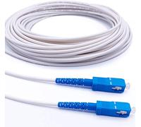 Elfcam Câble Fibre Optique Simplex Monomode SC/UPC à SC/UPC, Blindage et Connecteur Renforcée,Perte Très Fiable - Blanc (50M)