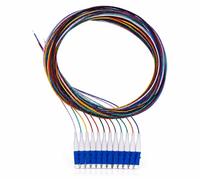 Elfcam® - Colour Coded Fibre Optic Pigtail 12 Fibers LC/UPC Single-mode Sheathless