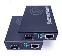 Elfcam® - Ethernet Fibre Converter, Gigabit RJ45 Converter/Mini-GBiC SFP Module (1.25G SFP Port) Multimode-Single-Mode / 0.55-20KM (Pack of 2)