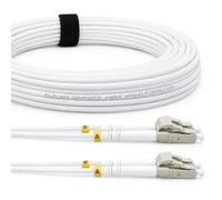 Elfcam® - Fiber Optic Cable LC/UPC to LC/UPC OM3 Multimode Duplex 50/125um LSZH, Color White (70M)