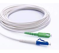 Elfcam® - Fiber Optic Cable SC/APC to LC/UPC Single Mode Simplex, LSZH Optical Starter White(20M)