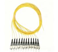 Elfcam - Fiber Optic Pigtail 12 Fibers Singlemode Simplex ST/UPC 9/125um OS2, Yellow