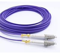 Elfcam® Fibre Optic Cable LC/UPC to LC/UPC OM4 Multimode Duplex, Fibre Optic Cable 50/125um LSZH (120M)