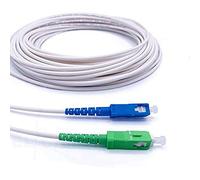 Elfcam® - Fibre Optic Extension Cable - Freebox - Single Mode SC-APC to SC-UPC - Reinforced Shielding and Connector - Very Reliable Loss - White, 10 m