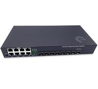 Elfcam® - Gigabit Ethernet Netwrok Switch with 8 x 1G SFP Ports and 8 x Gigabit Ethernet Ports 10/100/1000Mbps, Unmanaged Plug & Play, Robust Metal (8 SFP Ports)