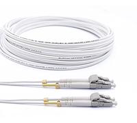 Elfcam® - LC/UPC to LC/UPC OM3 Multimode Duplex 50/125um LSZH Fibre Optic Cable, White,20 Meter