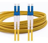 Elfcam® - OS2 LC/UPC to LC/UPC Single Mode Duplex 9/125μm LSZH Fibre Optic Cable (50m, Pack of 1)