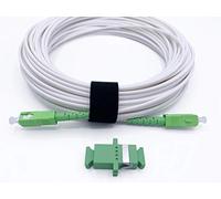Elfcam® - Singlemode SC/APC to SC/APC Fiber Optic Cable, 10m / 32.81ft with Coupler, Compatible with FTTH, White