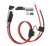 ELFCULB 10AWG 2FT SAE to Ring Terminal Extension Cable with 10A 15A 20A 25A 30A Fuses for Solar Generator, Solar Panel, Battery Charger (0.6M)