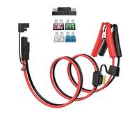 ELFCULB 10AWG 3.3FT SAE Connectors, Battery Alligator Crocodile to SAE, SAE Quick Release Adapter to Alligator Clips Quick Disconnect Cable,with 5 Fuse,for Solar Panel Cars Motorcycles Battery Charger